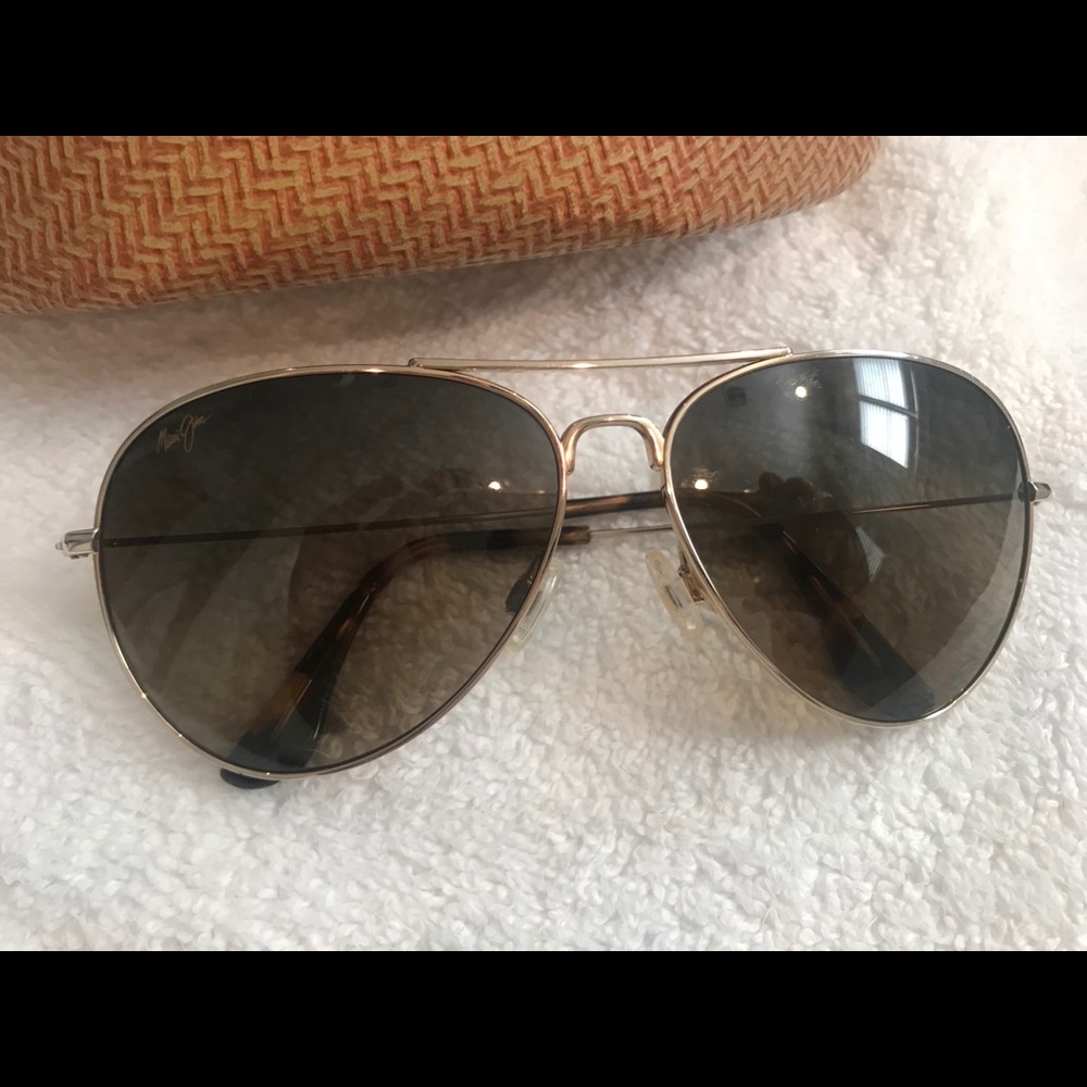 Maui Jim Maverick Polarized Aviators in Taupe